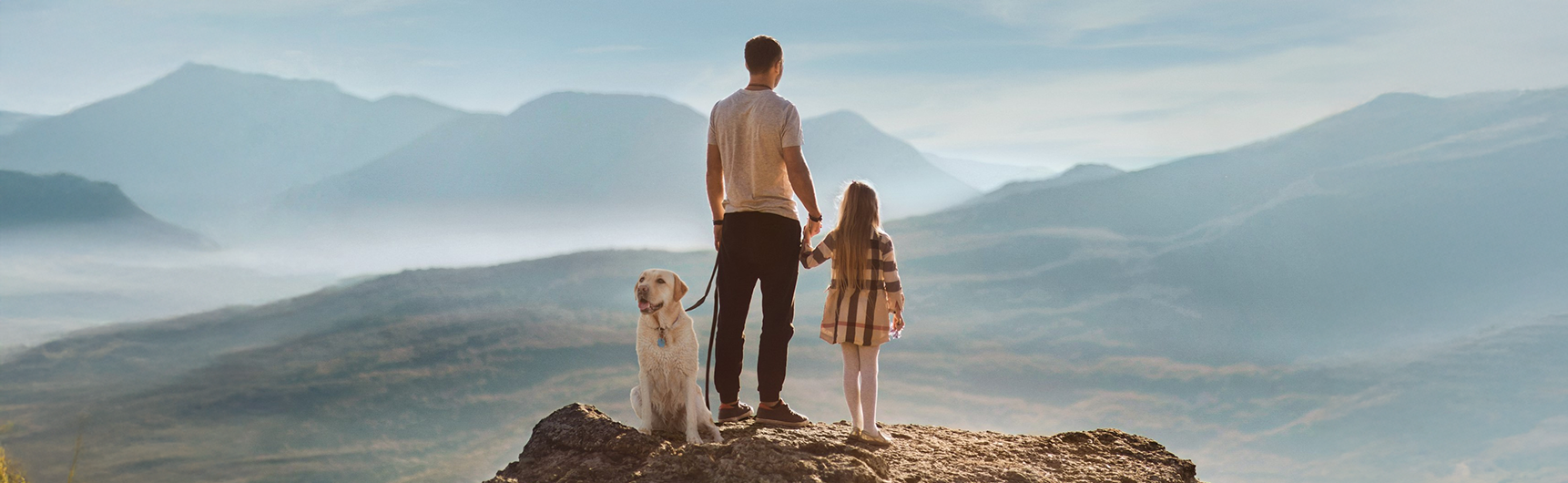Family on top of mountain