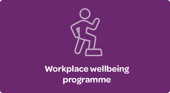 A graphical icon of someone exercising